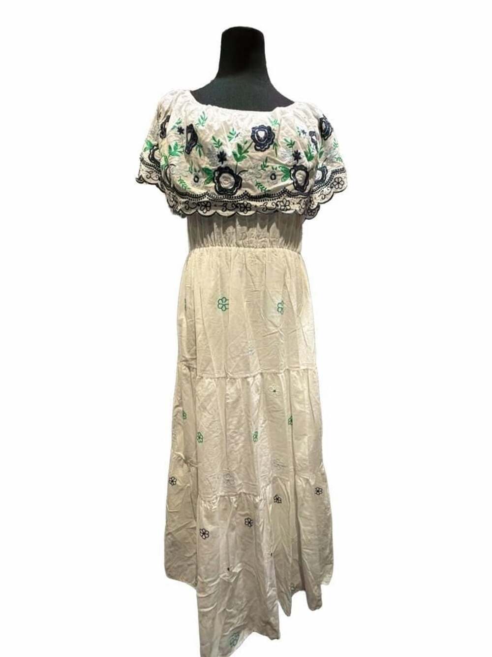 756 Robin Embroidered Off The Shoulder Maxi Dress Size 6